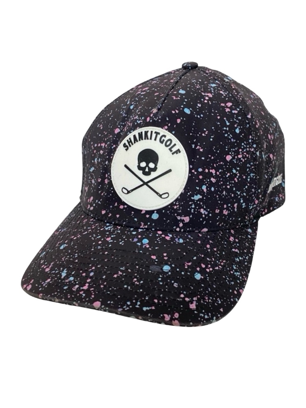 Shankitgolf Hat Black Splatter Mens One Size Unisex Shank It Golf Baseball Cap